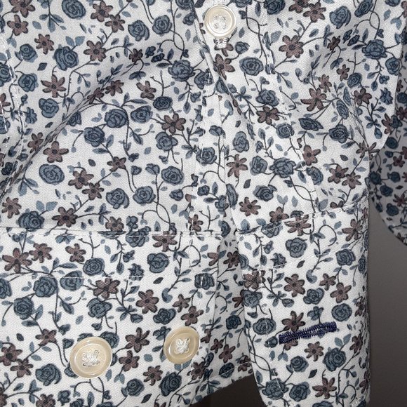 Joseph Abboud Dress Shirt - White with Floral Pattern - Men's Size Large - Picture 11 of 11